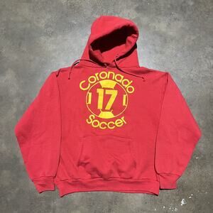 Vintage 80s Coronado High School Soccer Red Boxy Hoodie